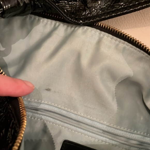 COACH KRISTIN Black Patent Leather Hobo Shoulder Bag Handbag Purse 16013. - Picture 6 of 9